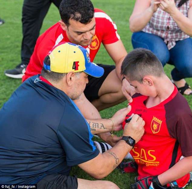 Diego Maradona makes dream come true for Kazakh boy