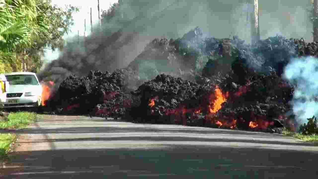 Car destroyed as lava from Hawaii's Kilauea volcano continues to spread