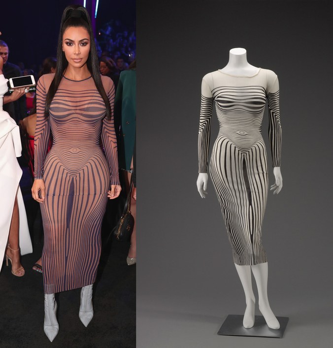 Kim Kardashian flaunts incredible curves in sheer nude and black dress for People's Choice Awards