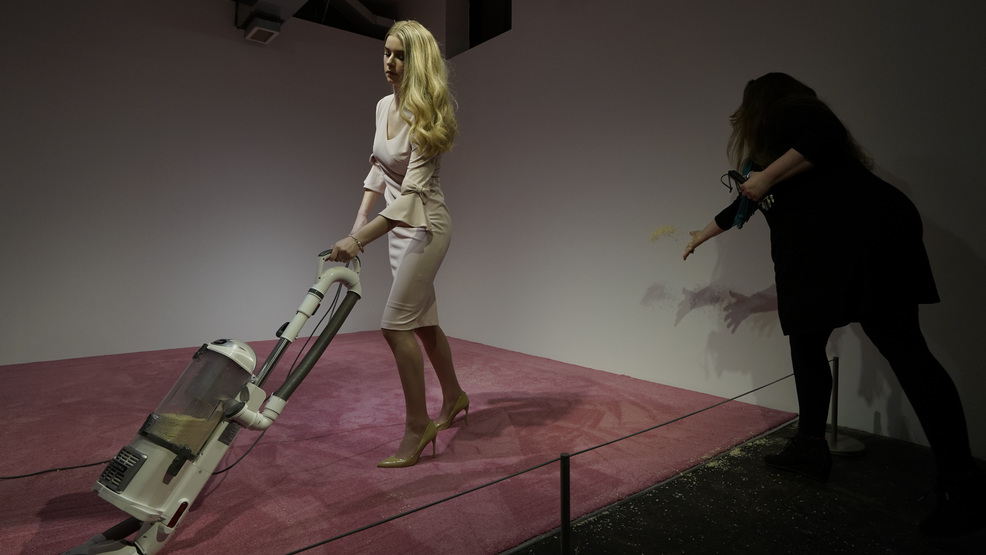 Ivanka Trump hits back at art exhibit of lookalike vacuuming breadcrumbs 