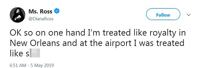 ديانا روس تتعرّضُ للتحرّش من قبل موظّفة بالمطار.. وتفضحها على تويتر!