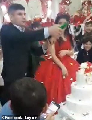 World's grumpiest groom smashes champagne bottle on the floor